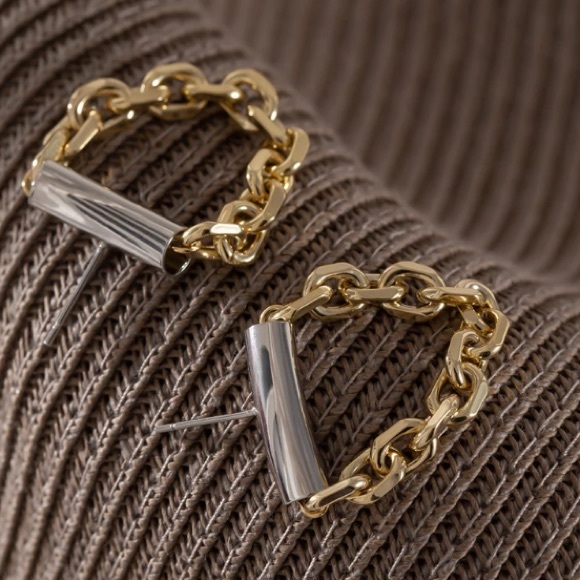 💛18K gold plated chain earrings - Picture 4 of 5